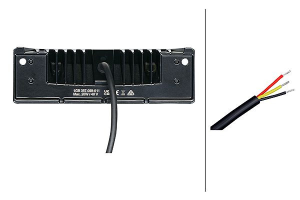HELLA VALUEFIT LED-Arbeitsscheinwerfer, Valuefit SMS2000, 12/24V, Anbau, Nahfeldausleuchtung, Kabel: 500mm, Stecker: offene Kabelenden, 1GB 357 098-011