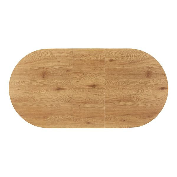 HOME DELUXE Esstisch Oval Ausziehbar AVENTI inklusive Sternfuß - 160 x 100 cm Light Oak, 58364