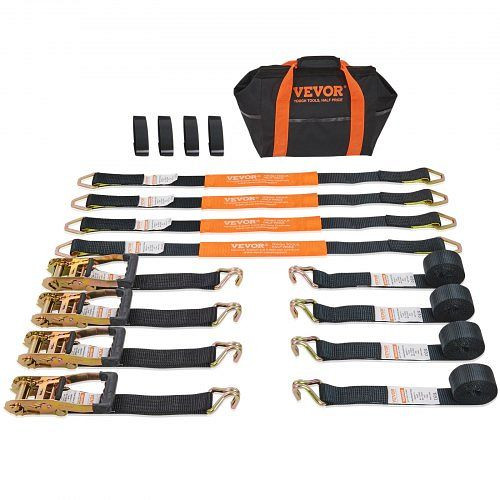 VEVOR 4er-Pack Spanngurte mit Ratsche, 11128 lbs, 2" x 8', robuster Doppel-J-Haken, SGJLDSGJ2X843LBALV0
