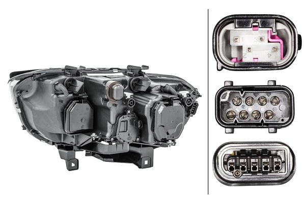 HELLA Bi-Xenon/Halogen-Hauptscheinwerfer - für u.a. BMW 7 (E65, E66, E67) - schwarz - ECE - für Linksverkehr - rechts, 1LL 158 086-011