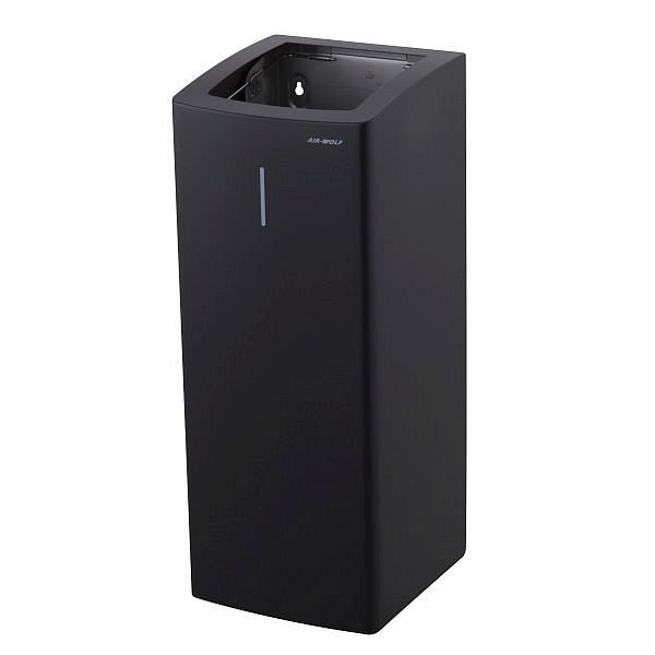 Air Wolf Abfallbehälter mit 50 Liter Volumen, Serie Alpha, H x B x T: 661 x 265 x 280 mm, Edelstahl mattschwarz, 60-134