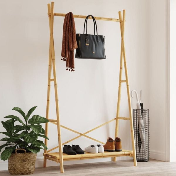 vidaXL Kleiderständer mit Ablage 102x50x190 cm Bambus, 368033