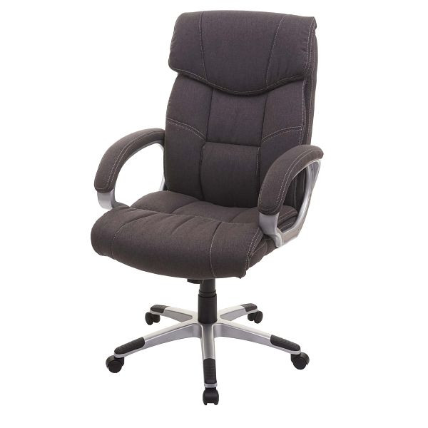 Mendler Bürostuhl HWC-A71, Chefsessel Drehstuhl Schreibtischstuhl, Stoff/Textil, dunkelgrau, 74186