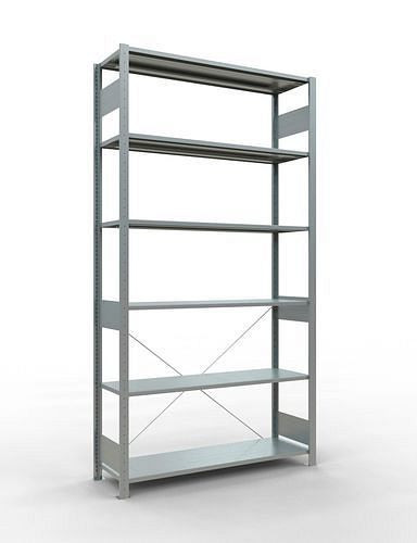 Schulte Fachbodenregal, Grundfeld, 6 Lagerebenen, Kreuzstrebe, Fachlast 150 kg, 1360 x 436 x 2500 mm, 278713