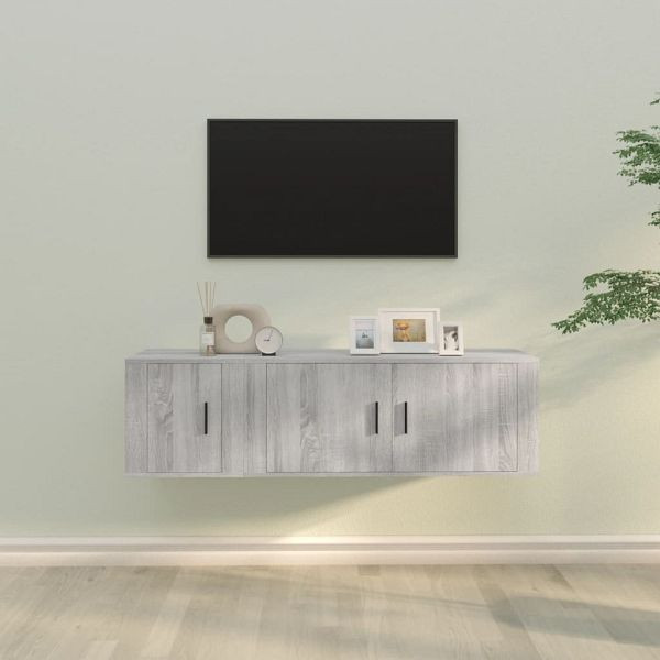 vidaXL 2-teilig TV-Schrank-Set Grau Sonoma Holzwerkstoff, 3188428