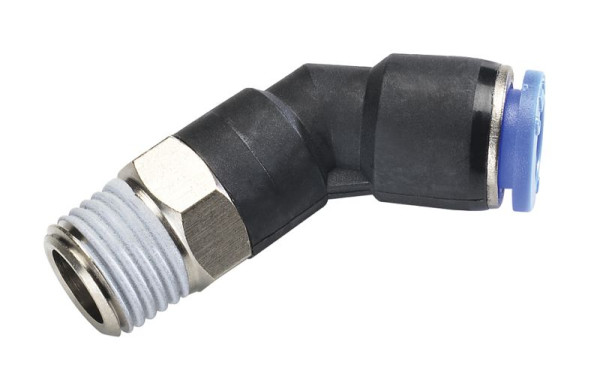 timmer B-WEdWk-6-1/4-KU-bl-45°, Winkeleinschraubverschraubung 45°, drucklos einstellbar konisch, VE: 10 Stück, 03220598