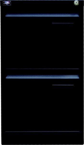 Bisley LIGHT Hängeregistraturschrank, einbahnig 2 HR-Schubladen, schwarz, IPCCA12633