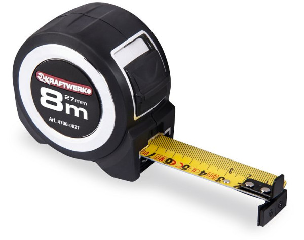 Kraftwerk Profi-Rollmeter 8 m x 27 mm, ABS/Gummi, 4706-0827