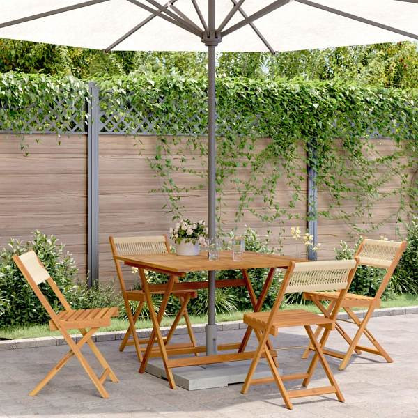 vidaXL 5-tlg. Garten-Essgruppe Polypropylen und Massivholz Beige, 3281783