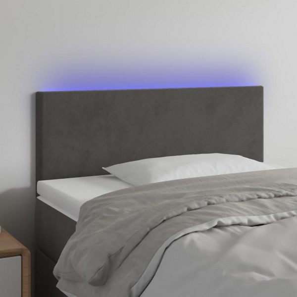 vidaXL LED Kopfteil Dunkelgrau 100x5x78/88 cm Samt, 3121375