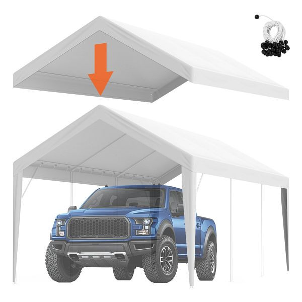 VEVOR Carport-Garagenzelt, 3 x 6 m, Garagendachzelt, wasserdicht und UV-geschützt, weiß, CKPB10X20FTD1VXCBV0