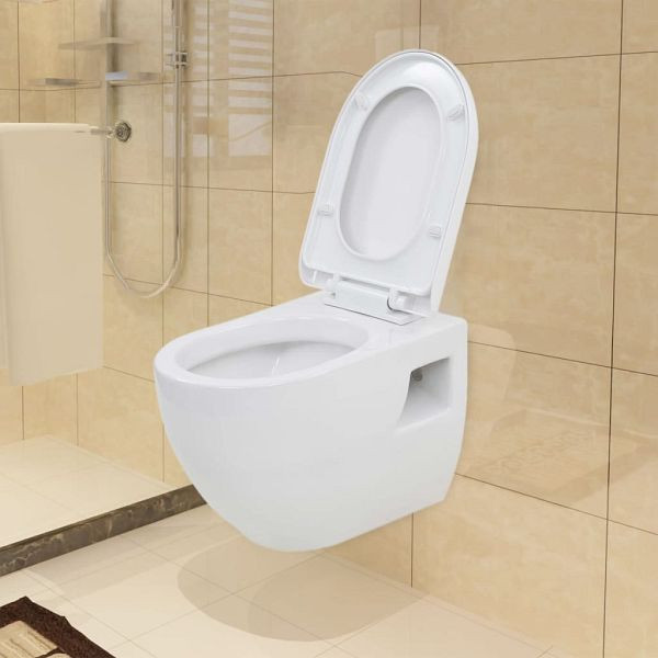 vidaXL Wand-WC Keramik Weiß, 143022