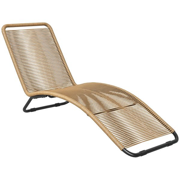 Outsunny Rattan-Sonnenliege, S-förmiger Liegestuhl, Braun, 862-077V00BN