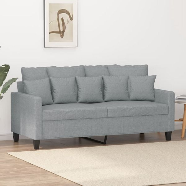 vidaXL 2-Sitzer-Sofa Hellgrau 140 cm Stoff (Polyester), 359267