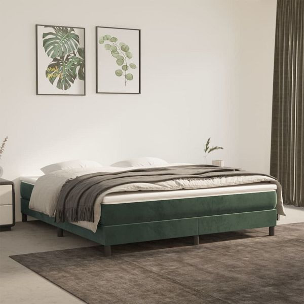 vidaXL Bettgestell Dunkelgrün 160x200 cm Samt, 3120781, 8720287234425