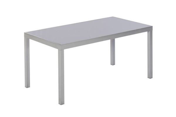 Merxx Tisch 150 x 90 cm, silbernes Gestell/graue Glasplatte, Aluminiumgestell, 26318-219