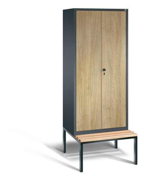 C+P Spind Evolo, 2 Abteile, H2090xB810xT815 mm, Anthrazit/MDF Eiche, 48052-22 S10340