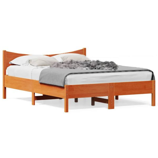 vidaXL Massivholzbett Wachsbraun 120x190 cm Kiefer, 844752