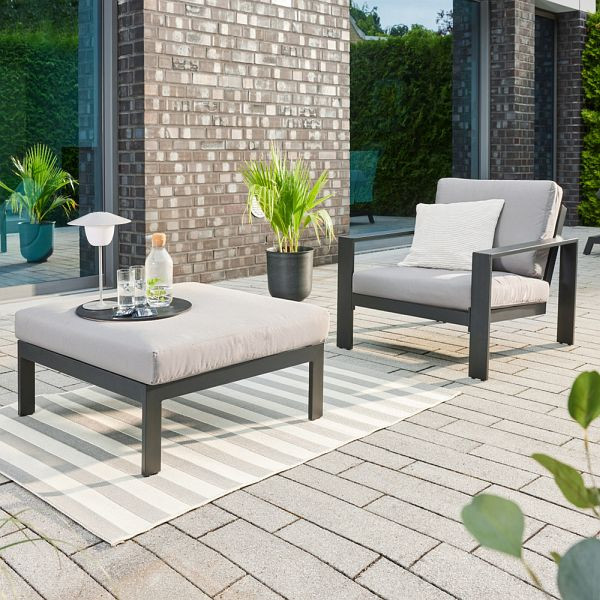 HOME DELUXE Gartenlounge Aluminium RIO S, Anthrazit, 31805