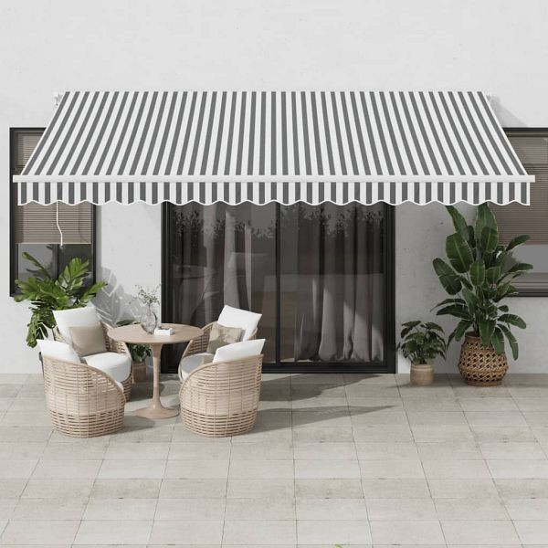 vidaXL Markise Automatisch mit LED Anthrazit & Weiß 450x300 cm, 3215787