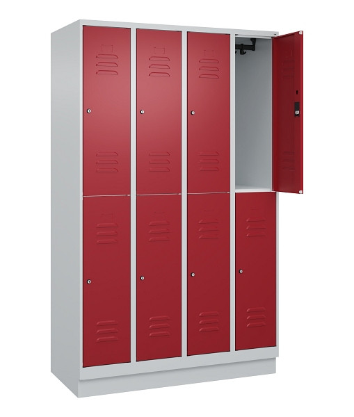 C+P Doppelstock-Spind Classic PLUS, Sockel, 4 Abteile, 1950x1200x500mm, 7035/300, 080320-40 S10016