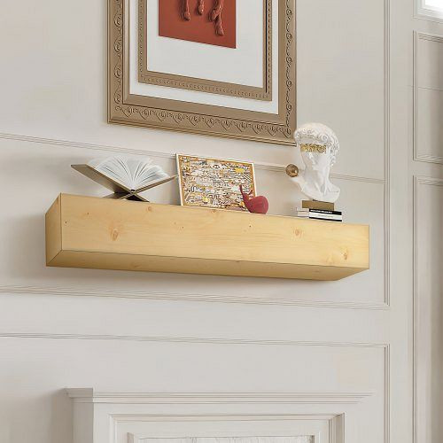 VEVOR Kaminsims Kaminkonsole Kaminverkleidung Schweberegal Regal 152cm Holzfarbe, FBJXBLJ60YCFFULGEV0