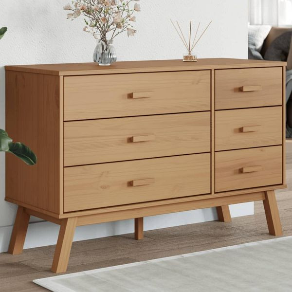 vidaXL Schubladenschrank OLDEN Braun Massivholz Kiefer, 358591