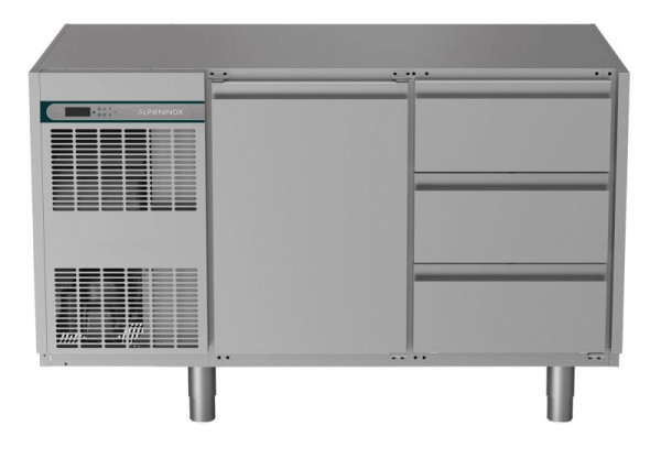 ALPENINOX Kühltisch, 2 Abteile CRIO HPM 2-7061, für GN 1/1, steckerfertig, Umluftkühlung, 402712009