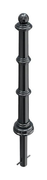 Schake Alu-Stilpfosten Serie 495B, ortsfest, zum Einbetonieren mit Erdanker, Gesamtlänge ca. 1300 mm, ohne Öse, 495B