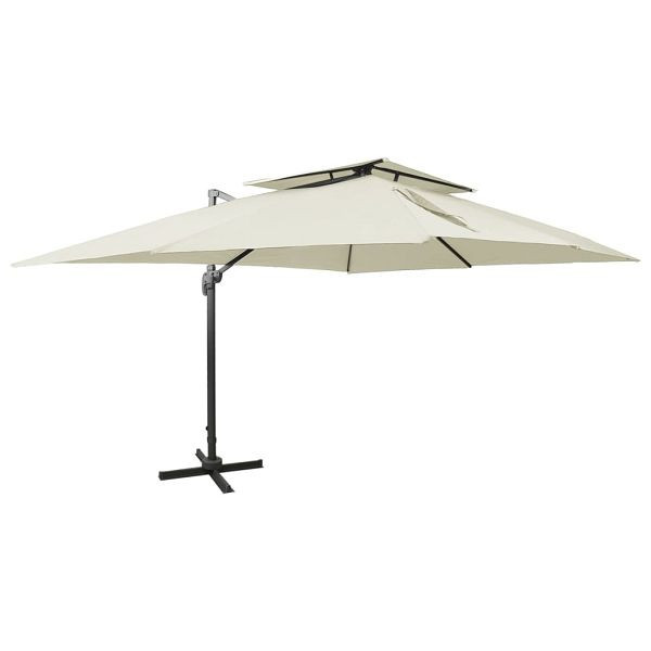 vidaXL Ampelschirm mit Lüftung 400x300 cm Sandweiß, 312369