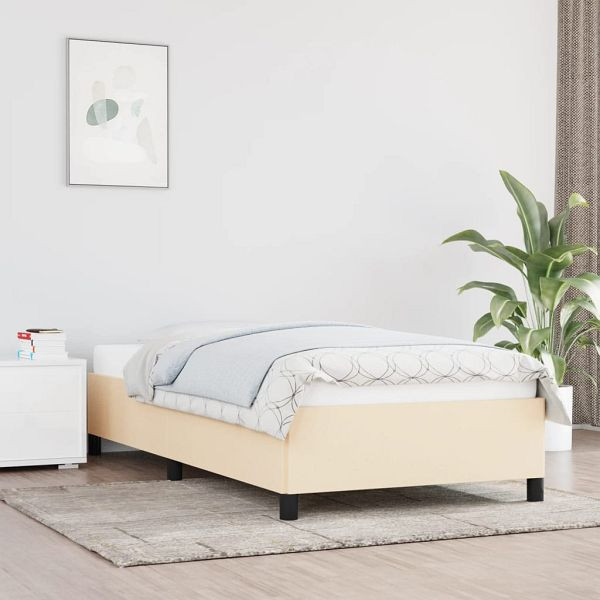 vidaXL Bettgestell Creme 90x200 cm Stoff, 347039, 8720287170884