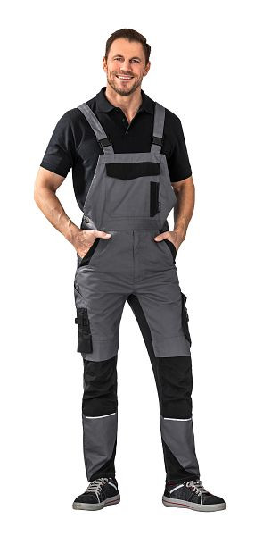 Planam Norit Herren Latzhose, schiefer/schwarz, Größe 24, 6521024
