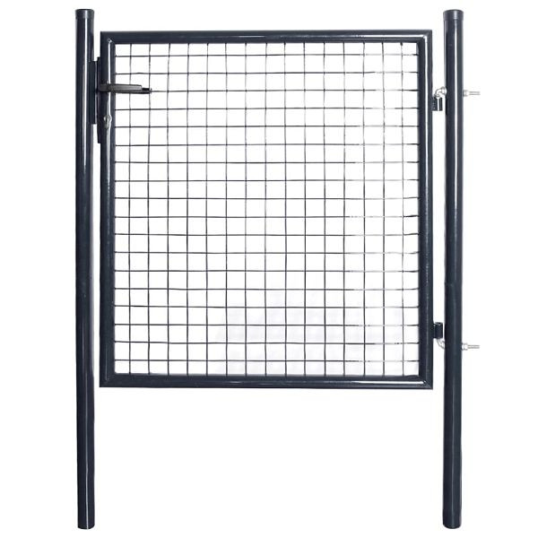 vidaXL Mesh-Gartentor Verzinkter Stahl 85,5x100 cm Grau, 143369