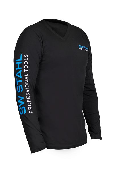 SW-Stahl Langarmshirt mit V-Ausschnitt, Größe XL, 50018-XL