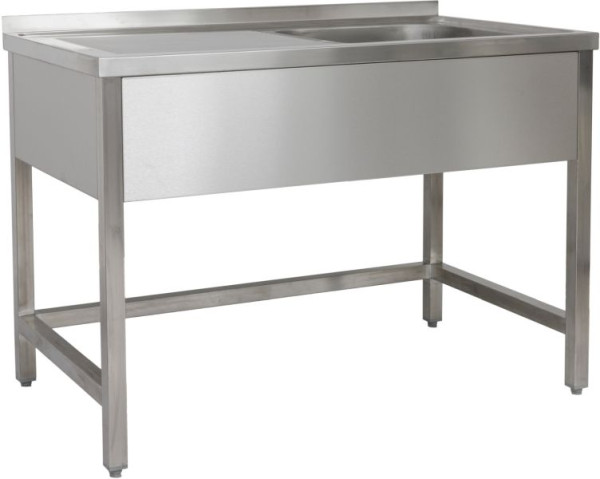 A&S Polarny Spültisch 1200 x 600 x 850 mm 1 Becken rechts, Ohne Grundboden, 600 mm Tiefe, SPTO1261BR
