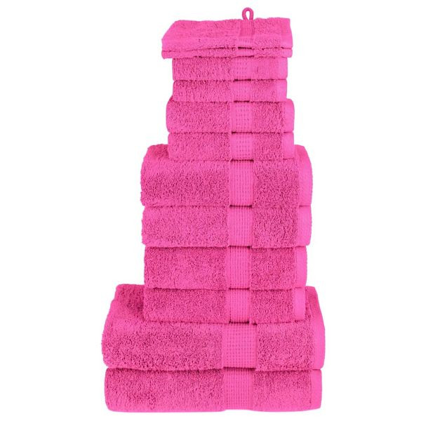 vidaXL 12 teilig Premium-Handtuch-Set SOLUND Rosa 600 g/m², 137586, 8721012152274