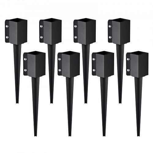VEVOR Erdspieß für Zaunpfosten, 8er-Pack, 61 x 10 x 10 cm Außendurchmesser (Innendurchmesser 8,9 x 8,9 cm) pulverbeschichtet, FXDD35YC24YCFUXF1V0
