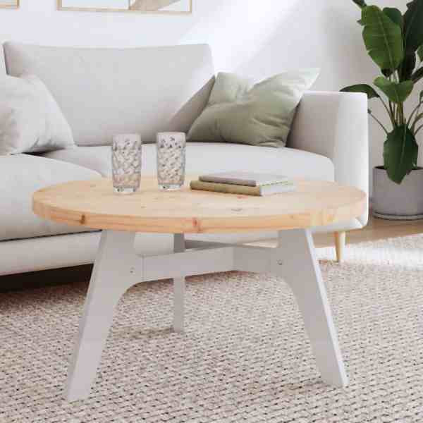 vidaXL Tischplatte Rund Ø80x3 cm Massivholz Kiefer, 833670