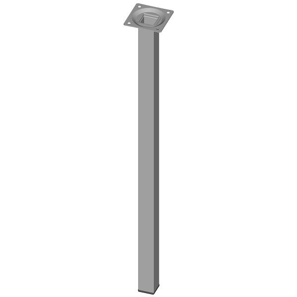 Element System STAHLROHRFUSS, LOSE, 25X25, M10, 500 mm, WEISS ALU, VE: 4 STÜCK, 11101-00130