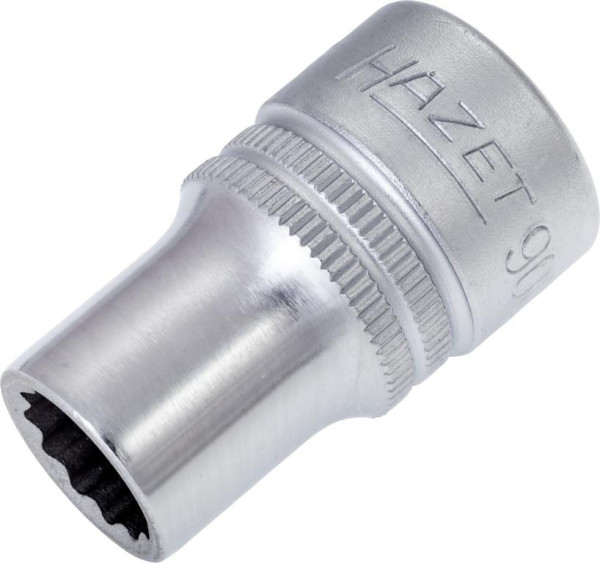 Hazet Steckschlüsseleinsatz, Doppelsechskant, Vierkant hohl 12,5 mm (1/2 Zoll), 11 mm, Mit Rändelung, 900Z-11