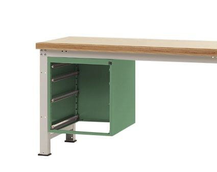 Manuflex Leergehäuse PROFI für Werkbanktische stationär, Nutzhöhe 500 mm für Werkbanktiefe 700 mm, Resedagrün, ZB4431.6011