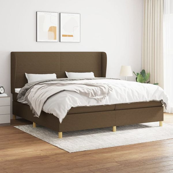 vidaXL Boxspringbett mit Matratze Dunkelbraun 200x200 cm Stoff, 3128392