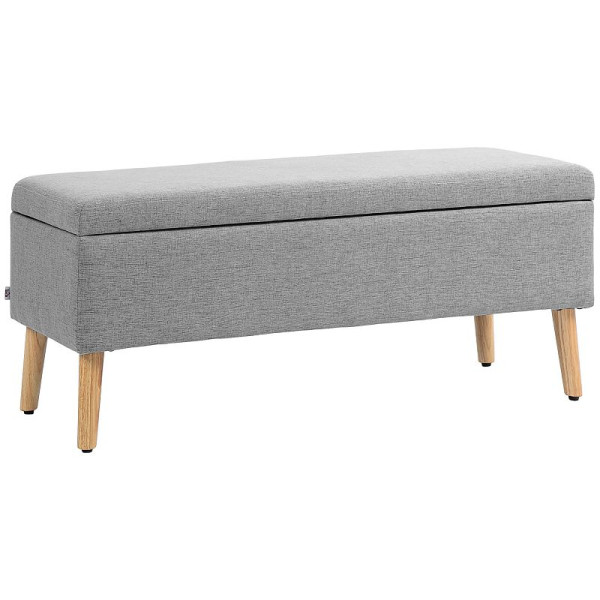 HOMCOM Sitzbank mit Stauraum, bis 220 kg, Leinenoptik, 110 x 39 x 45 cm, 838-175V00GY