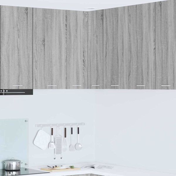 vidaXL Hängeschrank Riga Grau Sonoma und Weiß 57 x 57 x 80 cm, 884295
