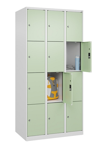 C+P Schließfachschrank Evolo PLUS, 12 Fächer, 1850x900x500mm, 9016/6019, 049000-304 S10019