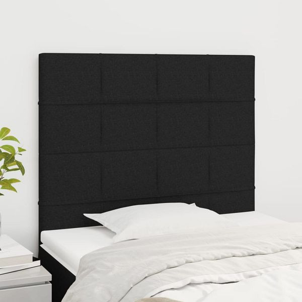 vidaXL Kopfteile 2 Stück Schwarz 100x5x78/88 cm Stoff, 3116324