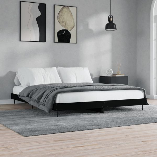 vidaXL Bettgestell Schwarz 200x200 cm Holzwerkstoff, 832214