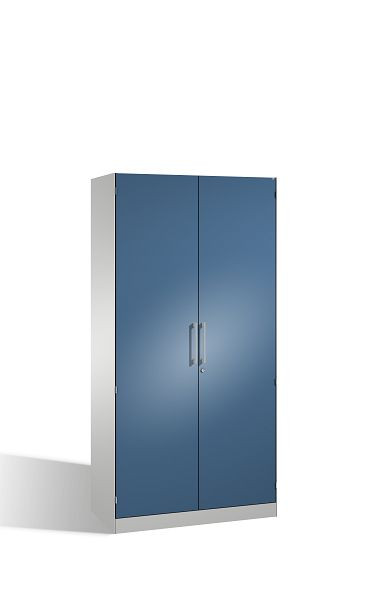 C+P Flügeltürenschrank Asisto, H1980xB1000xT435mm, Farbe: Lichtgrau / Fernblau, Bügelgriff, 5 OH, 141002-000 S10257