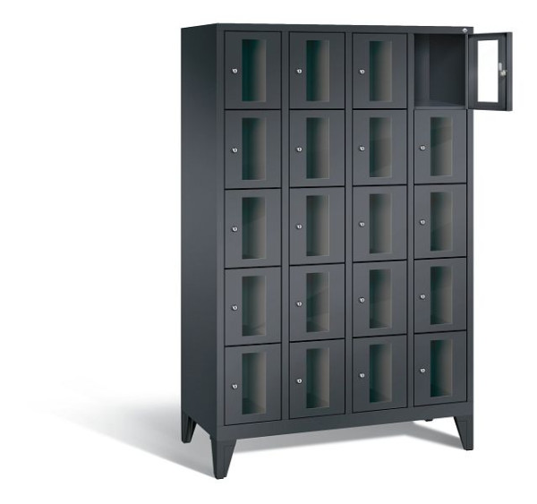 C+P Schließfachschrank Classic, H1850xB1190xT500mm, Farbe: Schwarzgrau, 8010A405 S10015