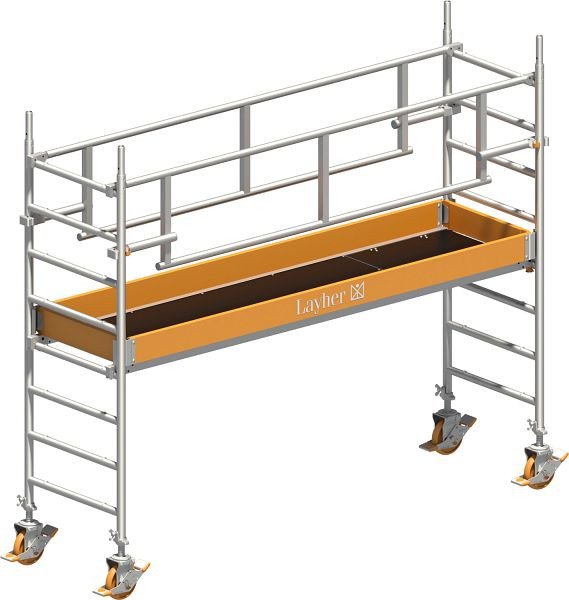 Layher Gerüst Uni Standard P2 SAFETY PLUS mit Doppelgeländer, Max. Plattformhöhe: 1,20 m, 1421101